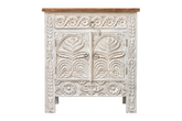 Antique Indian Floral Hand Carved Solid Wooden Cabinet 75x45x81cm A0126  -